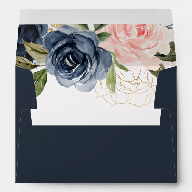 Exquisite Fall Floral Wedding Invitation Envelope (Back (Bottom))