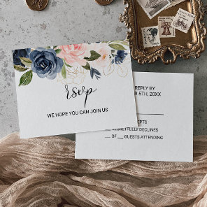 Exquisite Fall Floral Wedding RSVP Card