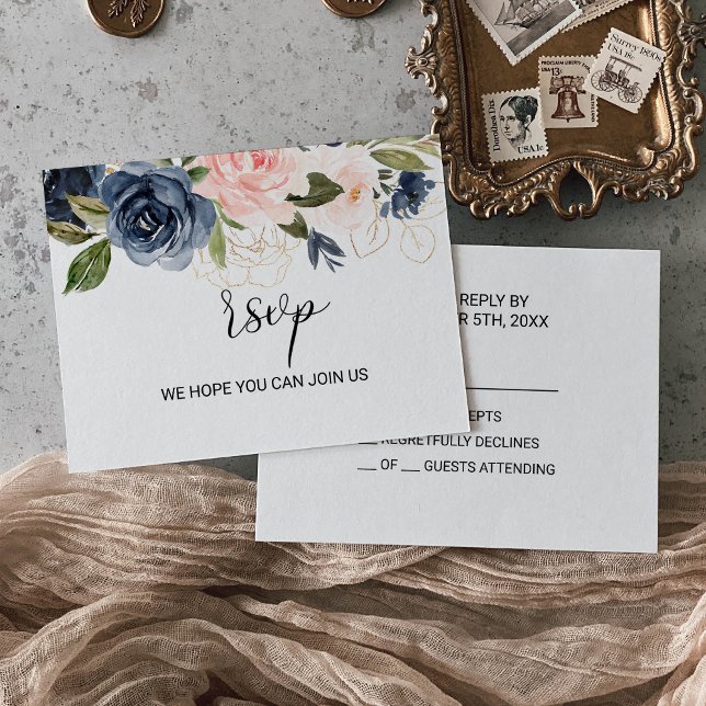 Exquisite Fall Floral Wedding RSVP Card (Creator Uploaded)