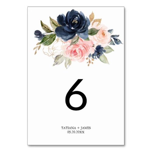 Exquisite Fall Floral Wedding Table Number