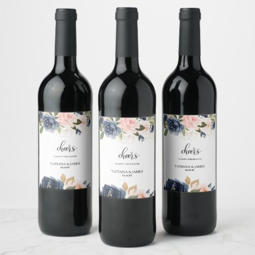 Exquisite Fall Floral Wedding Wine Labels