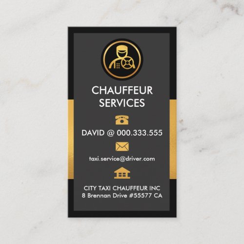 Exquisite Faux Gold Chauffeur Layers Business Card