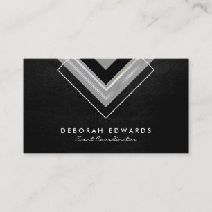 Exquisite Faux Leather Geometric Business Card