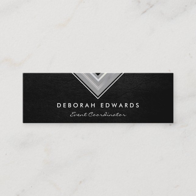 Exquisite Faux Leather Geometric Mini Business Card (Front)