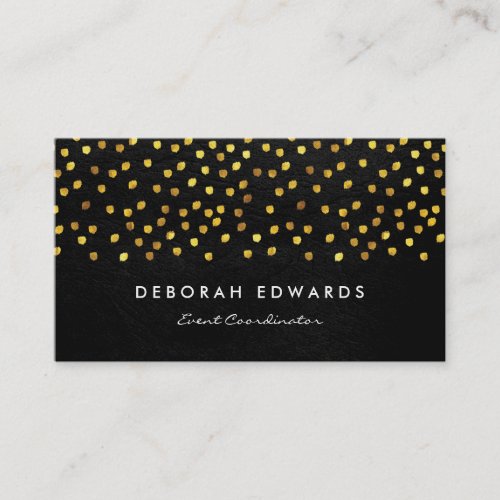 Exquisite Faux Leather Golden Specks Business Card