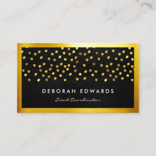 Exquisite Faux Leather Golden Specks Business Card