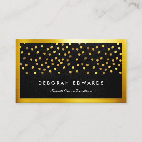 Exquisite Faux Leather Golden Specks Business Card