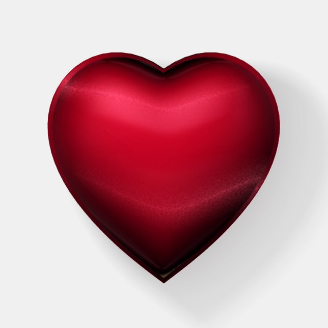 Exquisite Faux Red Velvet Heart Paperweight (Front)