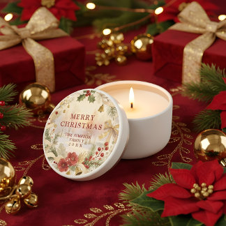 Exquisite Floral Botanical Christmas Landscape Mini Candle Favors