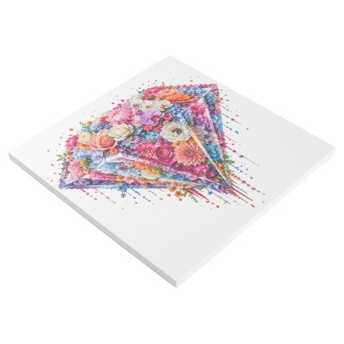 Exquisite Floral Diamond Design with Dripping Art