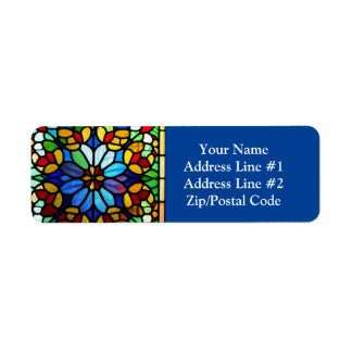 Exquisite Floral Stained Glass Elegance Label