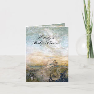 Exquisite Flying Fairy Baby Shower Invitation