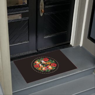 Exquisite Folk Art Birds Flowers Beautiful Decor Doormat