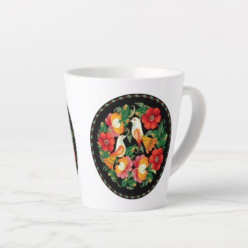 Exquisite Folk Art Birds Flowers Beautiful Decor Latte Mug