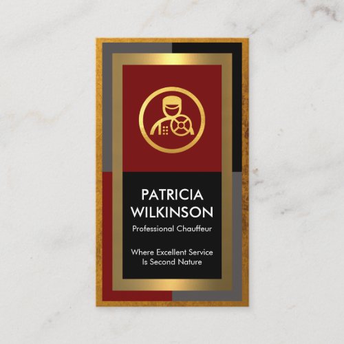 Exquisite Gold Frame Chauffeur Business Card