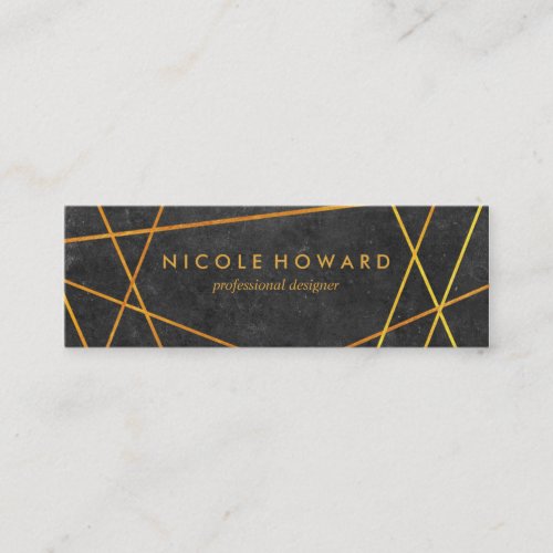 Exquisite Gold Lines Slate Mini Business Card