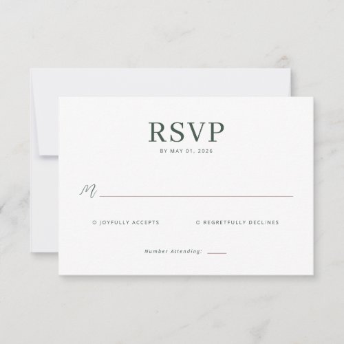 Exquisite Green Calligraphy RSVP