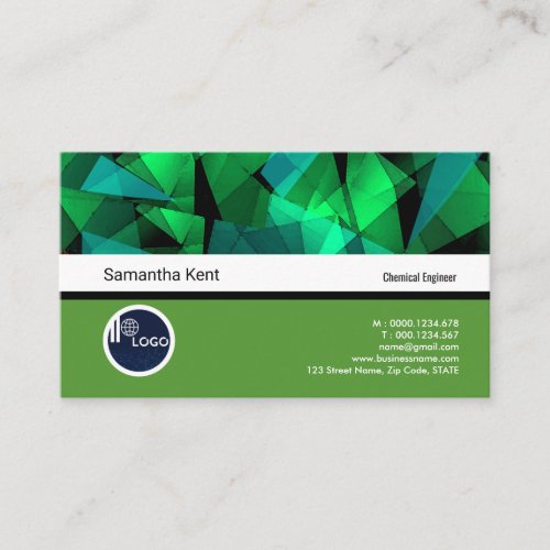 Exquisite Green Geometric Chemist Business Card