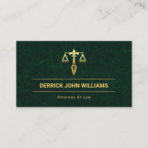 Exquisite Green Marble Grunge Texture Lawyer Business Card