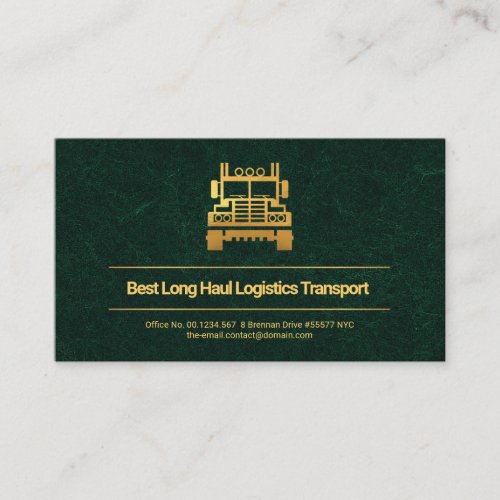 Exquisite Green Marble Texture Gold Lines Truck Business Card