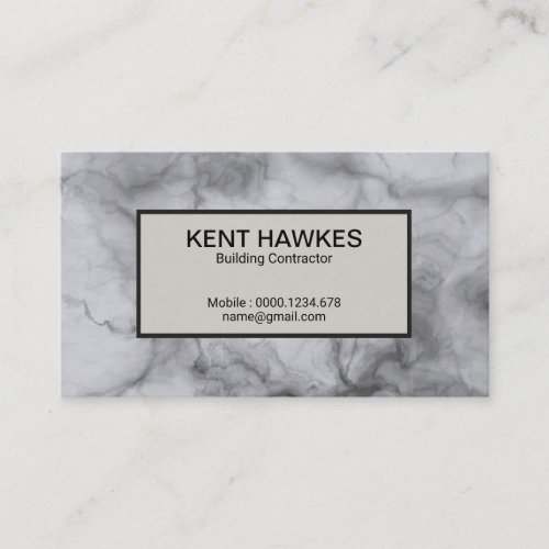 Exquisite Grey Marble Texture Building Contractor Business Card