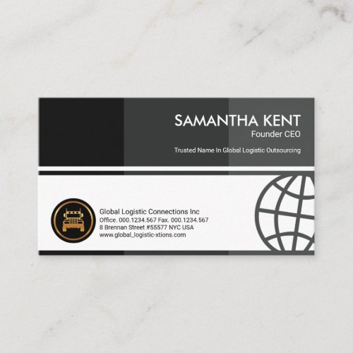 Exquisite Grey Shades Box Stripes Founder CEO Business Card