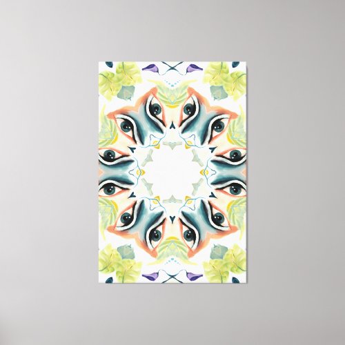 Exquisite Handpainted Boho Chic Greenery Abstract Canvas Print
