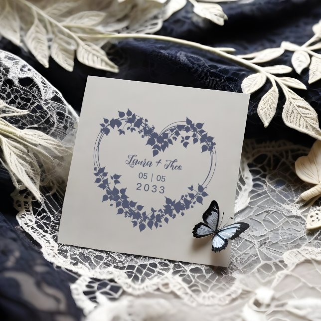 Exquisite Heart of Leaves & Wild Branches Wedding Rubber Stamp (Exquisite Heart of Leaves and Wild Branches for Wedding Rubber Stamp.)