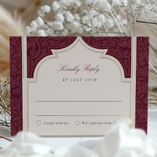 Exquisite Islamic Arch RSVP Card for Wedding