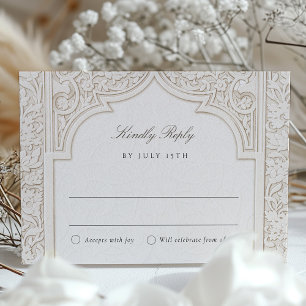 Exquisite Islamic Arch RSVP Card for Wedding