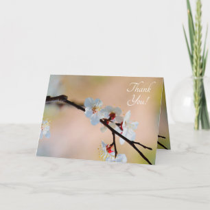 Exquisite Japanese Apricot Flowers Letterpress Thank You Card