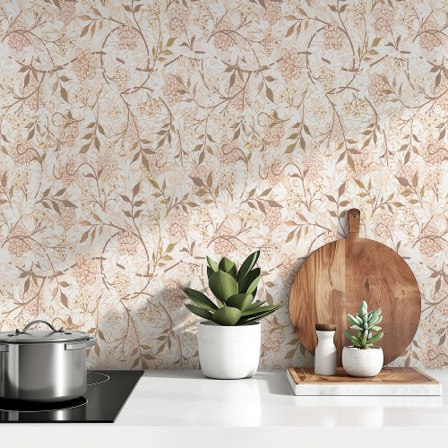 Exquisite Jasmine  Hawthorn _ Beige  Taupe Wallpaper