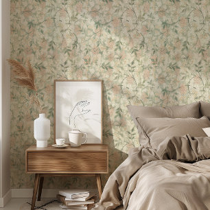 Exquisite Jasmine & Hawthorn Watercolor Morris Wallpaper