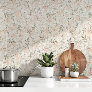 Exquisite Jasmine & Hawthorn Watercolor Morris Wallpaper