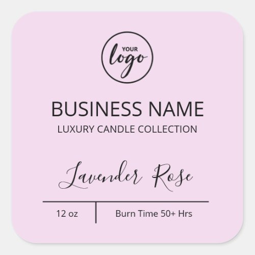 Exquisite Logo Lavender Purple Candle Labels