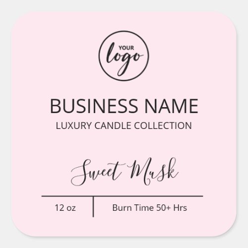 Exquisite Logo Pink Musk Candle Labels