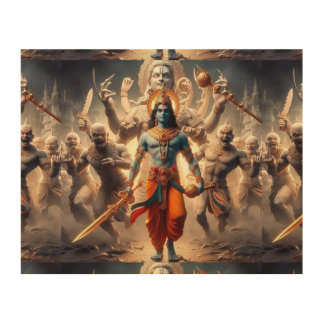 Exquisite Lord Sri Krishna Photo Print on Wood art