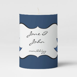 Exquisite Lotus in Blue  Pillar Candle