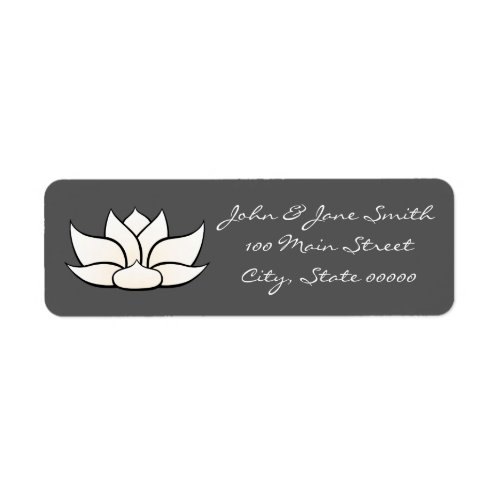 Exquisite Lotus in Pewter and White Address Label