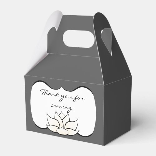 Exquisite Lotus in Pewter and White Favor Box