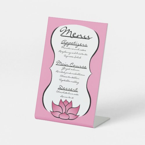 Exquisite Lotus in Pink Pedestal Sign