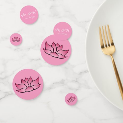 Exquisite Lotus in Pink Table Confetti