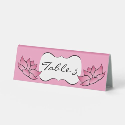 Exquisite Lotus in Pink Table Tent Sign