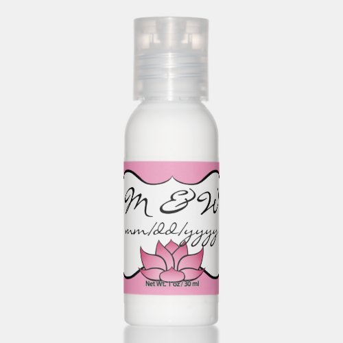 Exquisite Lotus in Pink Travel Favor Bottles Hand Lotion