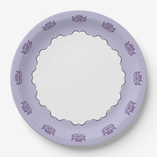 Exquisite Lotus in Purple Paper Plate