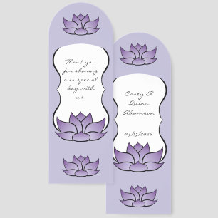 Exquisite Lotus in Purple Wedding Favor Bookmarks