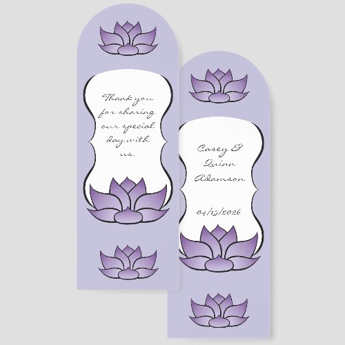 Exquisite Lotus in Purple Wedding Favor Bookmarks