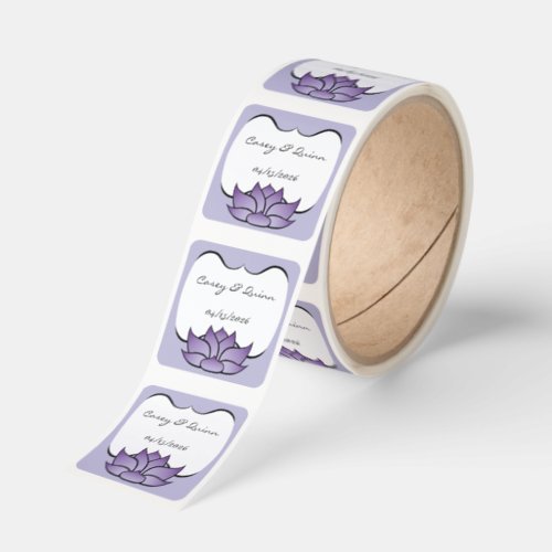Exquisite Lotus in Purple Wedding Square Sticker