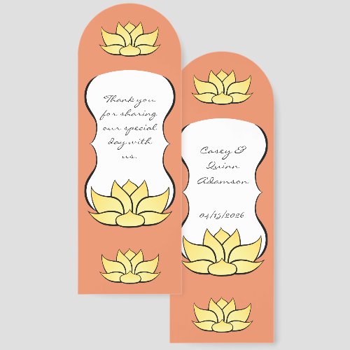 Exquisite Lotus in Sun Kissed Wedding Favor Bookmarks