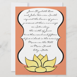 Exquisite Lotus in Sun Kissed Wedding Invitation